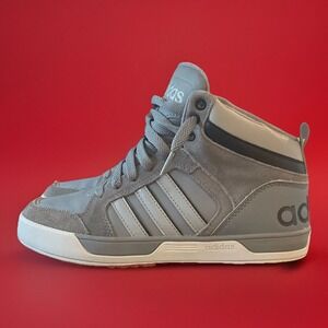 ADIDAS AW5425 Boys Gray Black White High Top Sneakers Junior Size 5